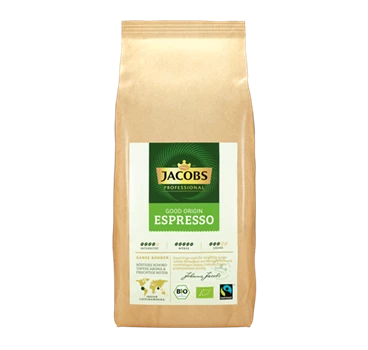 Abbildung des Packshots des Jacobs Professional Produkt Jacobs Good Origin Espresso, 1kg Bohnenkaffee