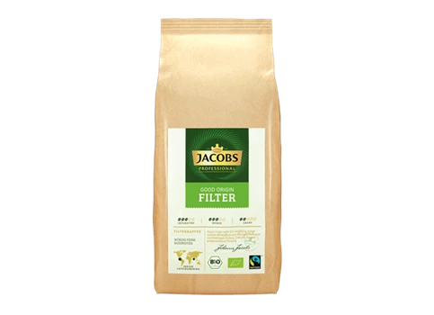 Abbildung des Packshots des Jacobs Professional Produkt Jacobs Good Origin Filter, 1kg Filterkaffee