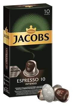 Abbildung des Packshots des Jacobs Professional Produkt Jacobs Espresso 10 Intenso, 10 Kapseln