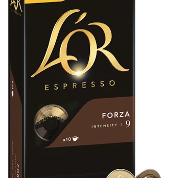 Abbildung des Packshots des Jacobs Professional Produkt L'OR Espresso Forza 9, 10 Kapseln