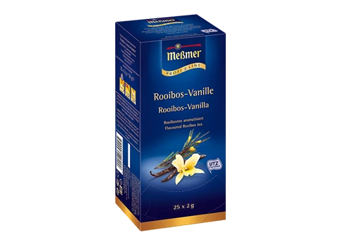 Abbildung des Packshots des Jacobs Professional Produkt Meßmer Rooibos Vanille, Rooibos Tee, 6 Packungen à 25 Beutel