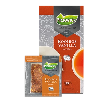 Abbildung des Packshots des Jacobs Professional Produkt Pickwick Rooibos Vanilla, Rooibos Tee, 3 Packungen à 25 Beutel