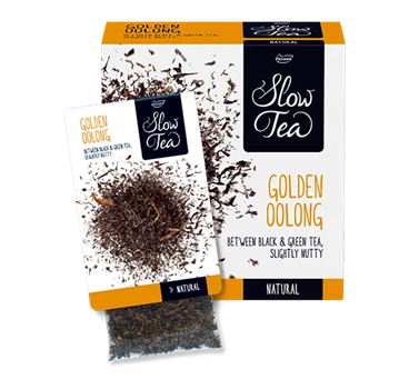 Abbildung des Packshots des Jacobs Professional Produkt Slow Tea Golden Oolong, Schwarzer Tee, 3 Packungen à 25 Beutel