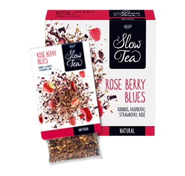 Abbildung des Packshots des Jacobs Professional Produkt Slow Tea Rose Berry Blues, Früchtetee, 3 Packungen à 25 Beutel