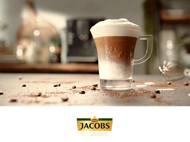 Jacobs Professional Kaffeetasse und Kaffeebohnen