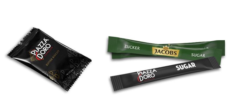 Abbildung von Zuckersticks und Keksen von Jacobs